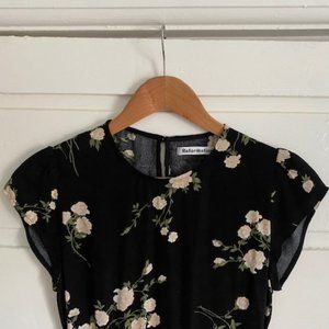 Reformation Floral Dress with peekaboo back  |  Black  |  Size 4  |  Never worn